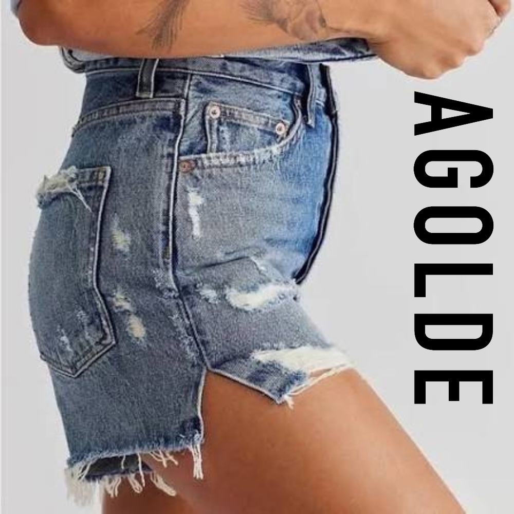 AGOLDE - Women's Dee Vintage High Rise Shorts -Turmoil - Size 24